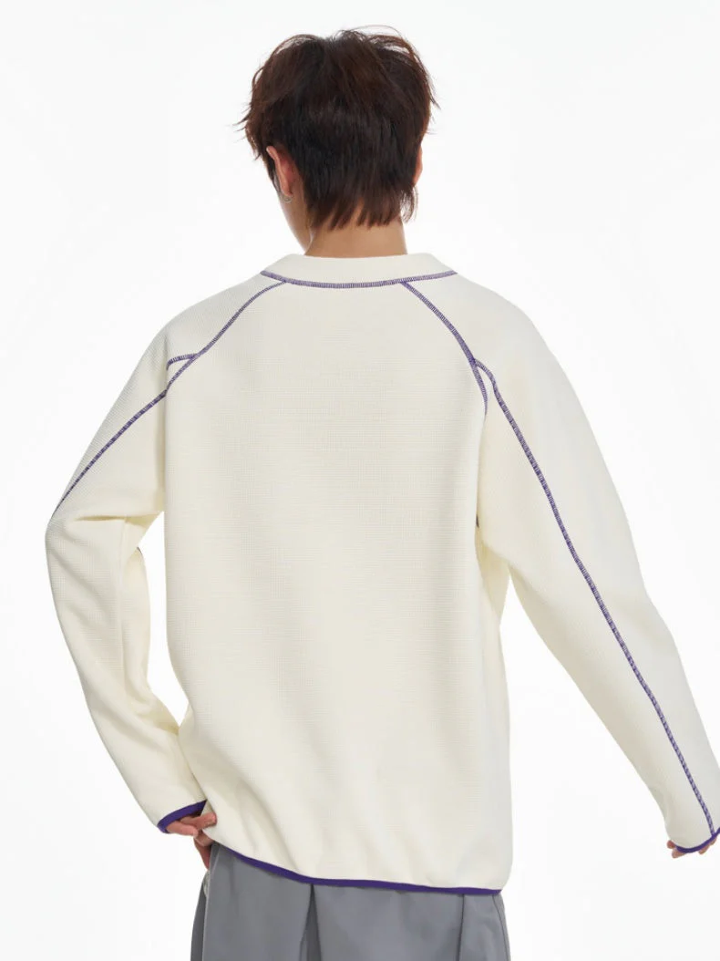 Color-blocked Line Loose-fit Sweatshirts&Hoodies - Image 3
