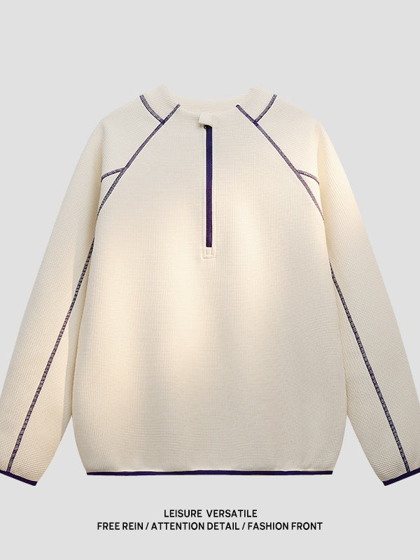 Color-blocked Line Loose-fit Sweatshirts&Hoodies - Image 4