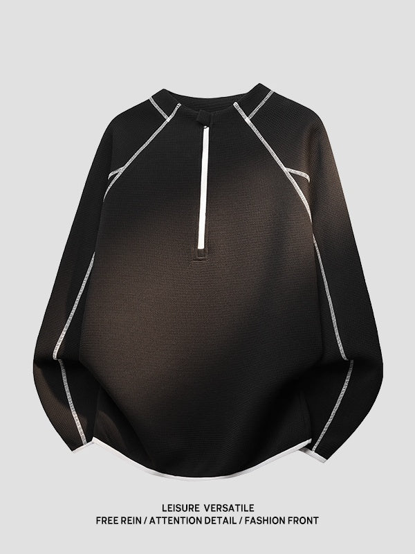 Color-blocked Line Loose-fit Sweatshirts&Hoodies - Image 7