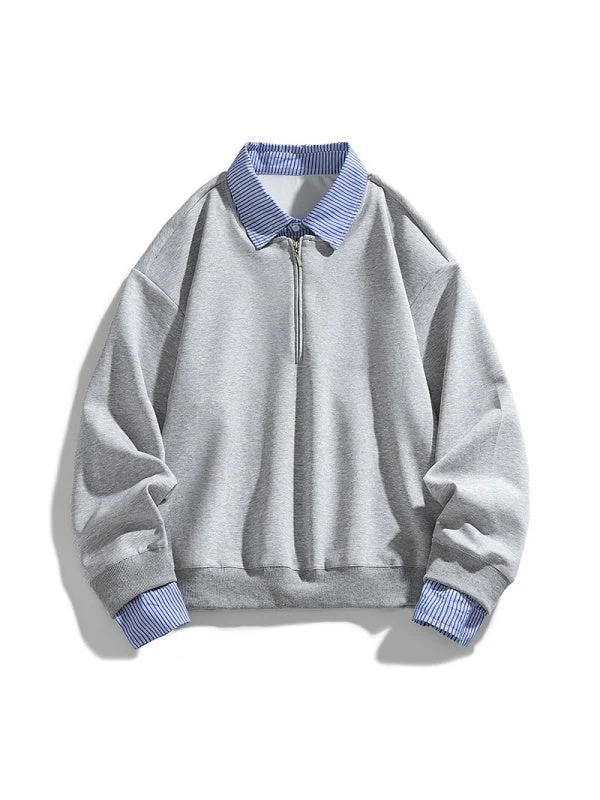 Mock-layer Striped-panel Polo Shirt - Image 3