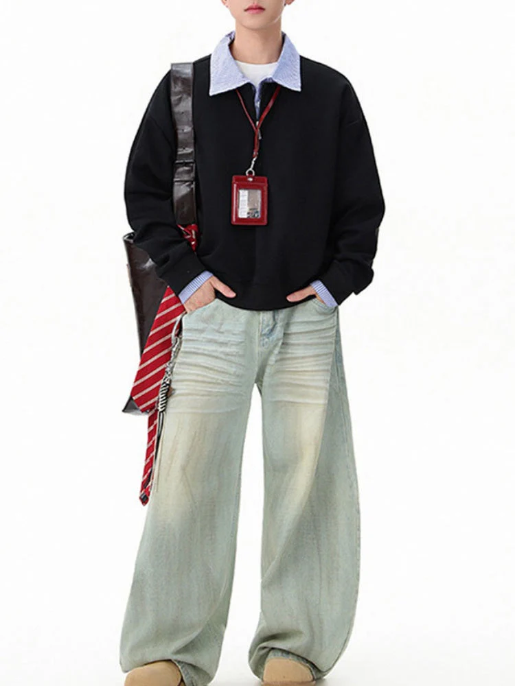 Mock-layer Striped-panel Polo Shirt - Image 5