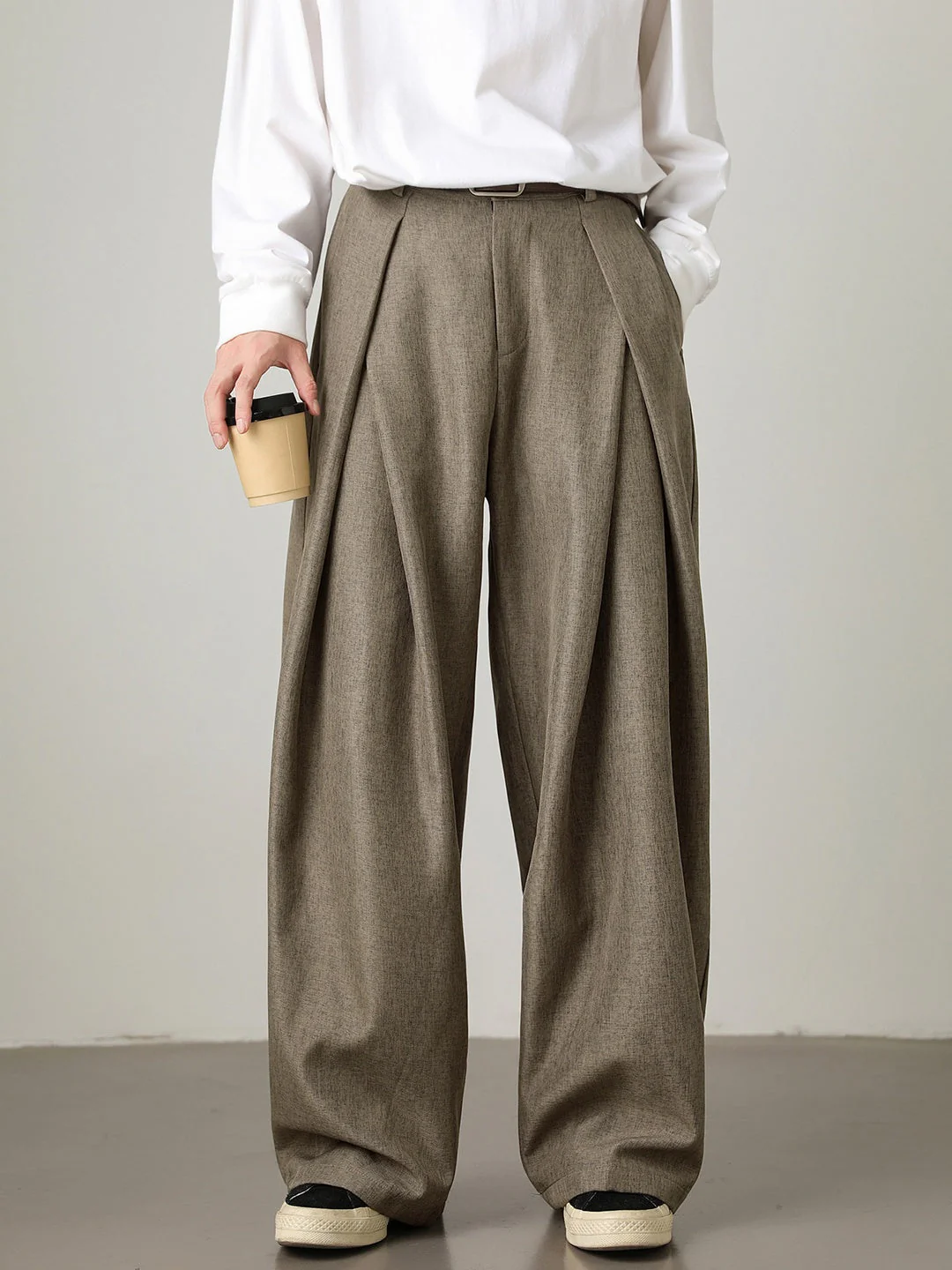 Liber Autumn Men's None Solid Color Pants - Image 3