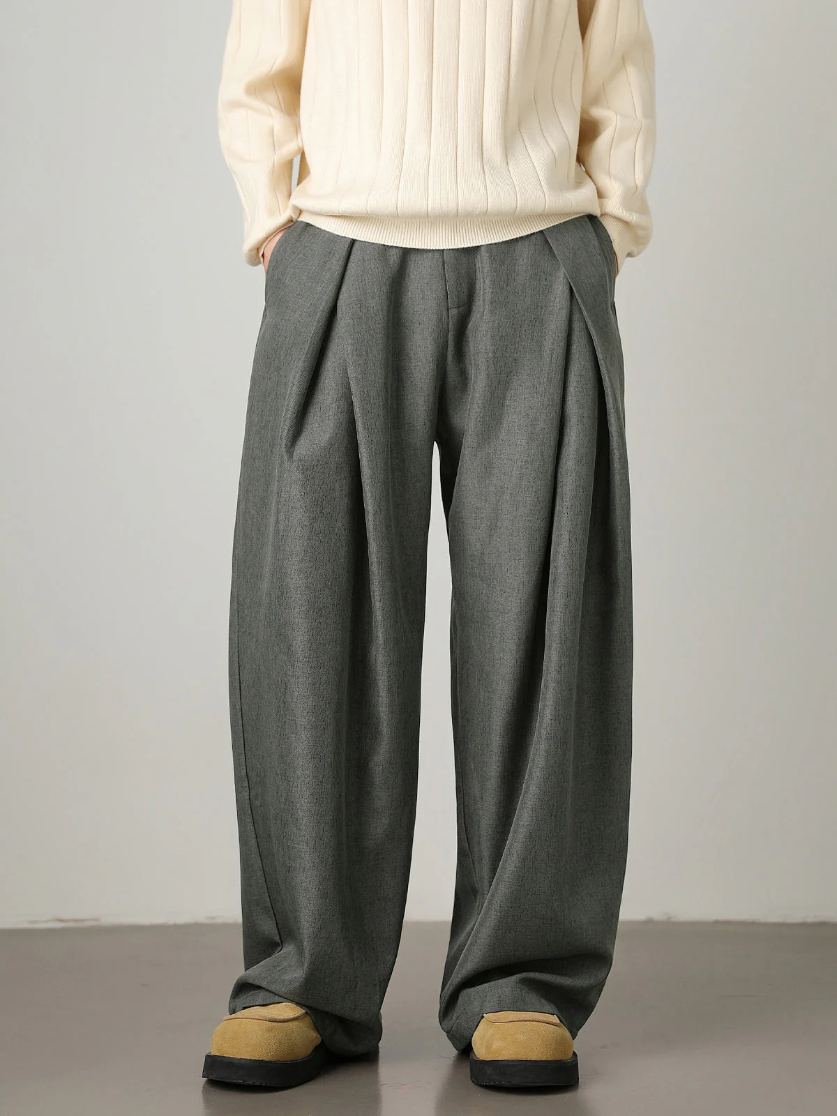 Liber Autumn Men's None Solid Color Pants - Image 7