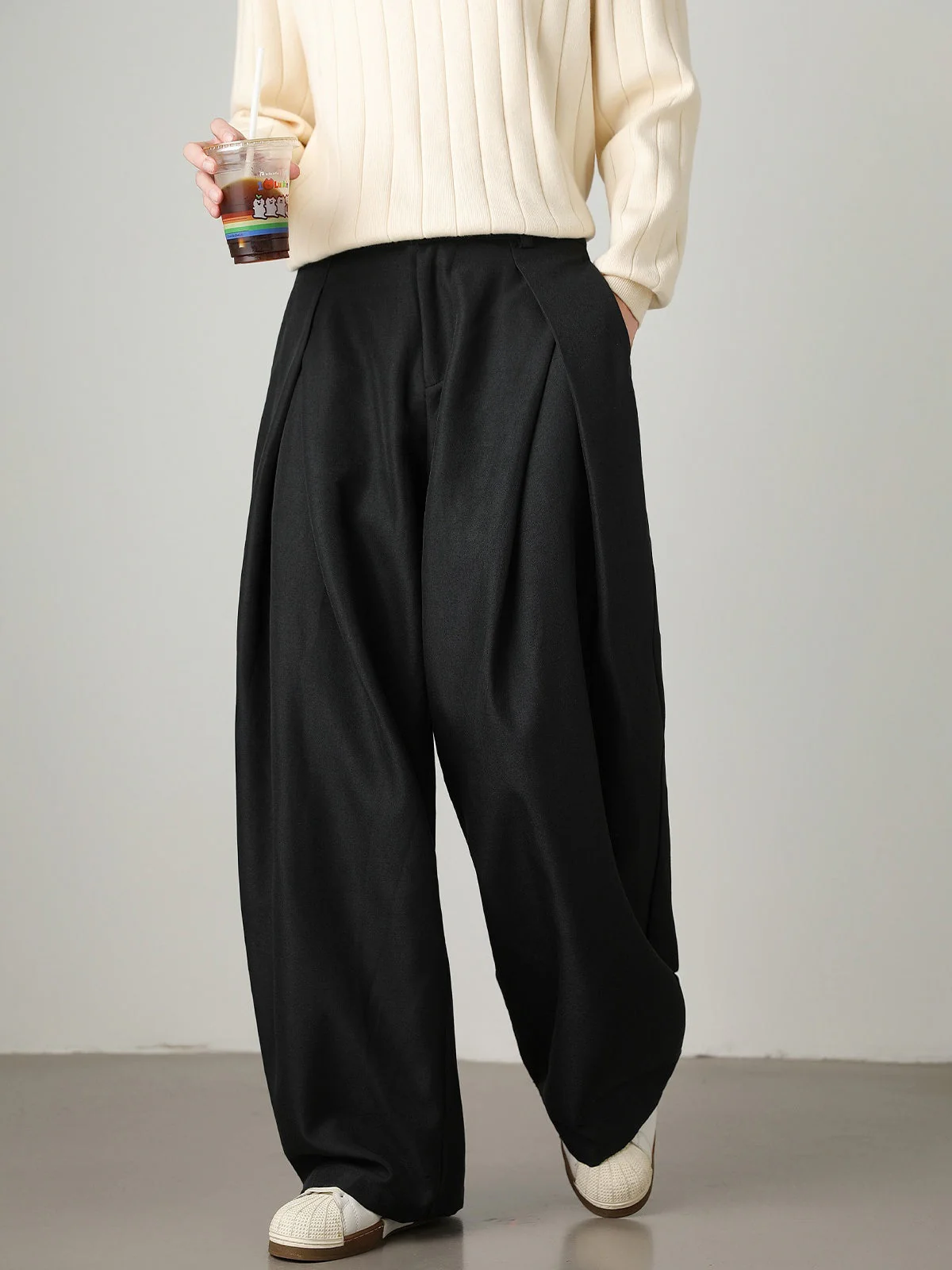 Liber Autumn Men's None Solid Color Pants - Image 8