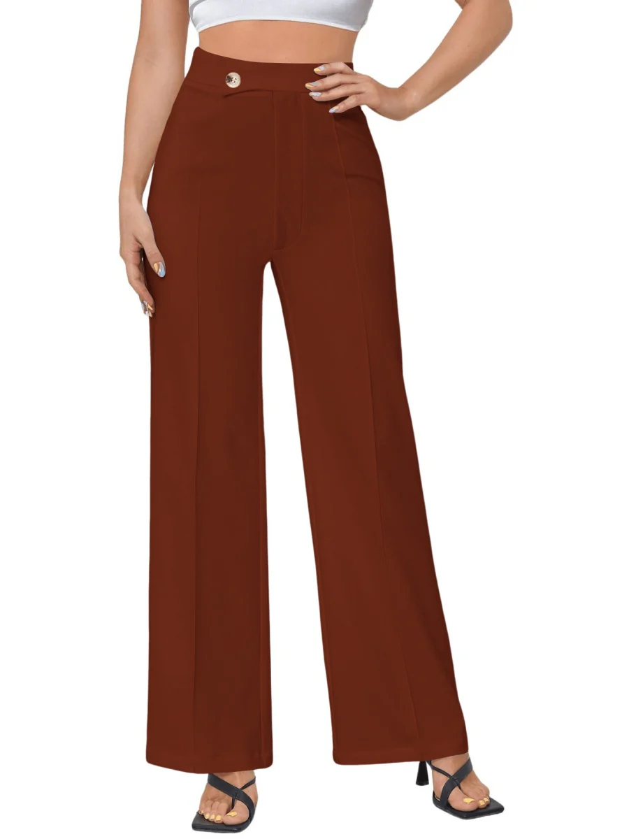 Mildly Spicy High Waist Buttons Wide-leg Pants Pants - Image 14