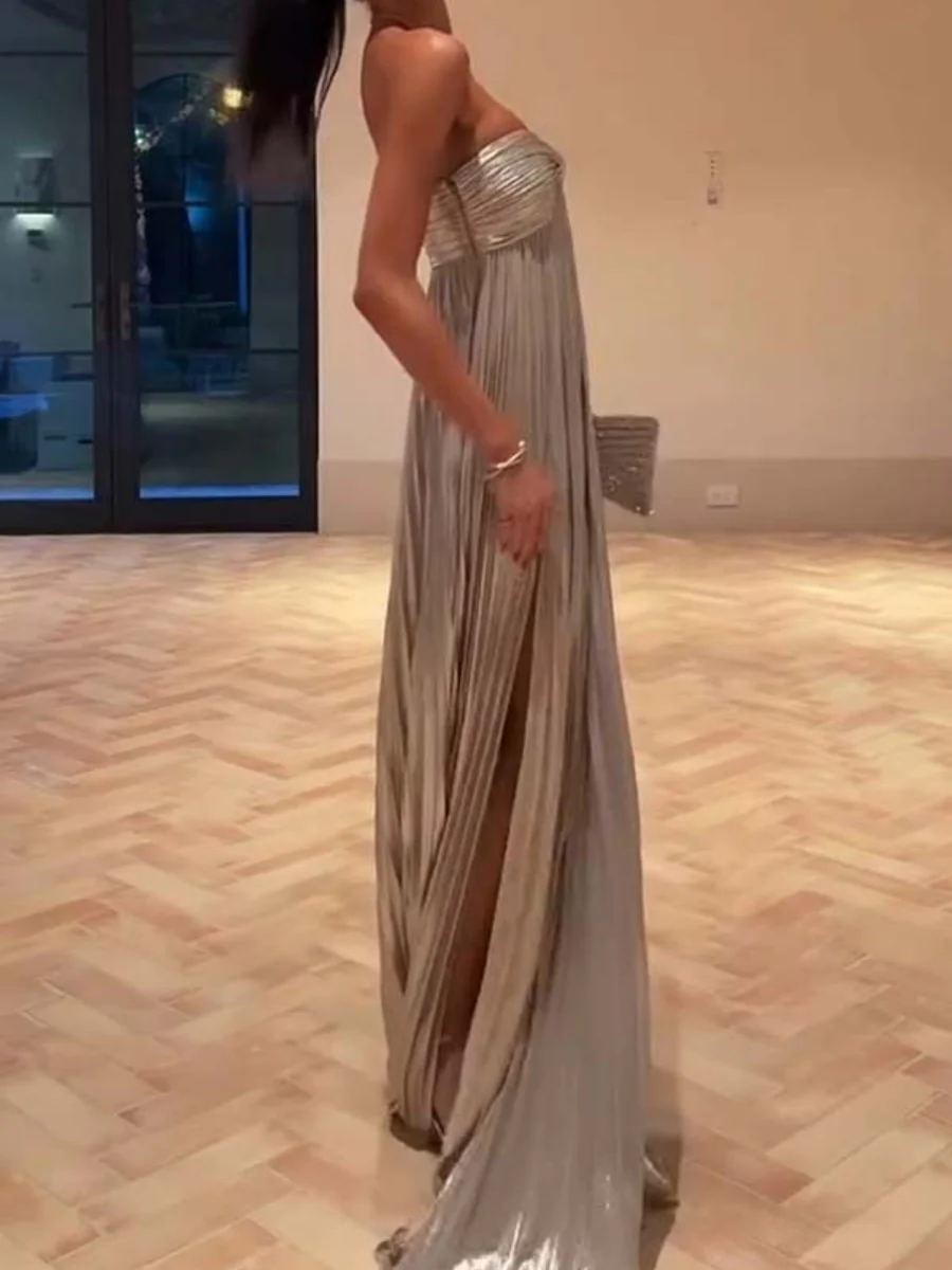 Hot Stamping Tube Top Loose-fit Evening Dress Mini&Short Dresses - Image 3