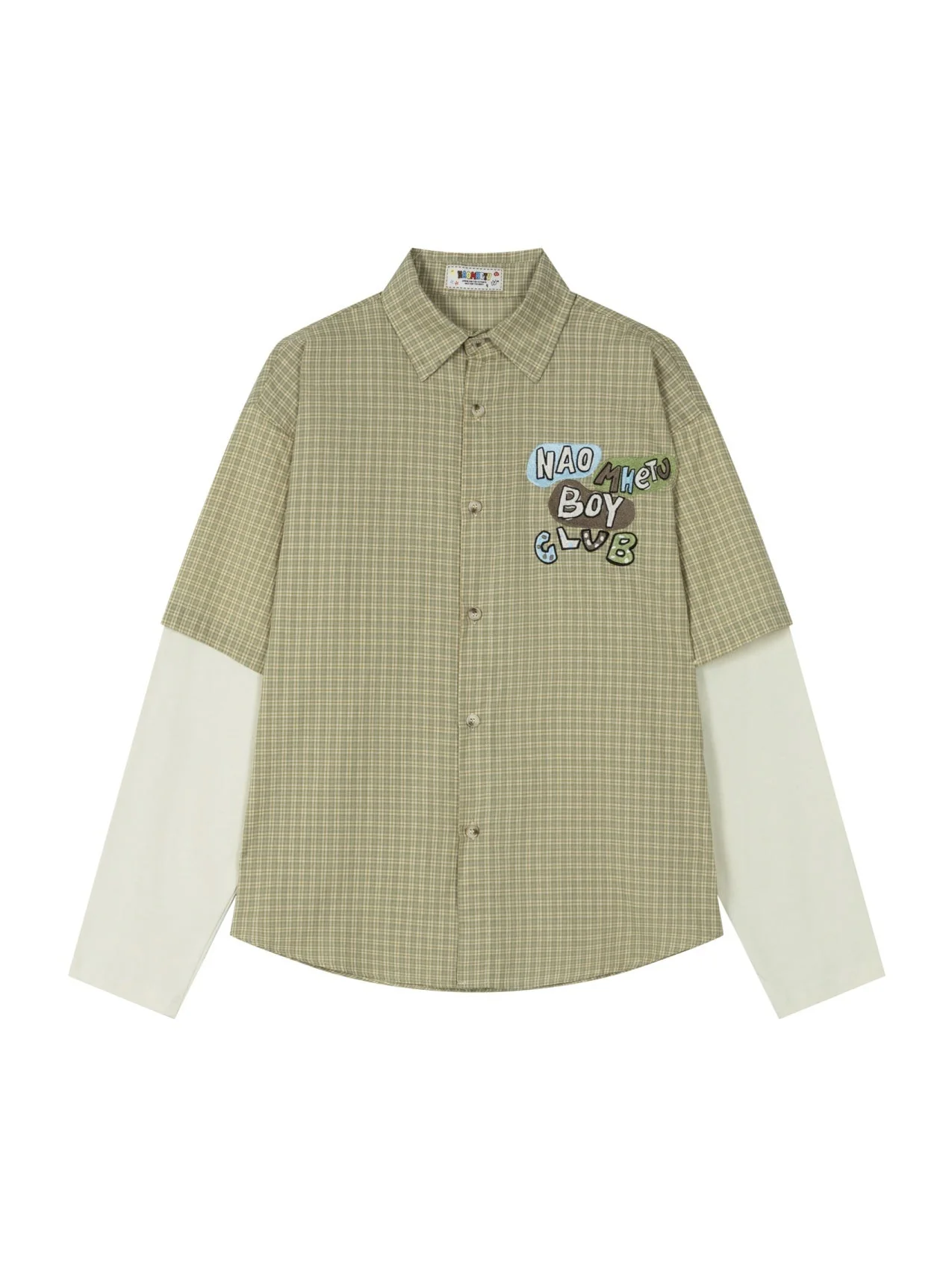 Liber Autumn Neutral wear Fake two pieces Plaid Shirts - Image 13