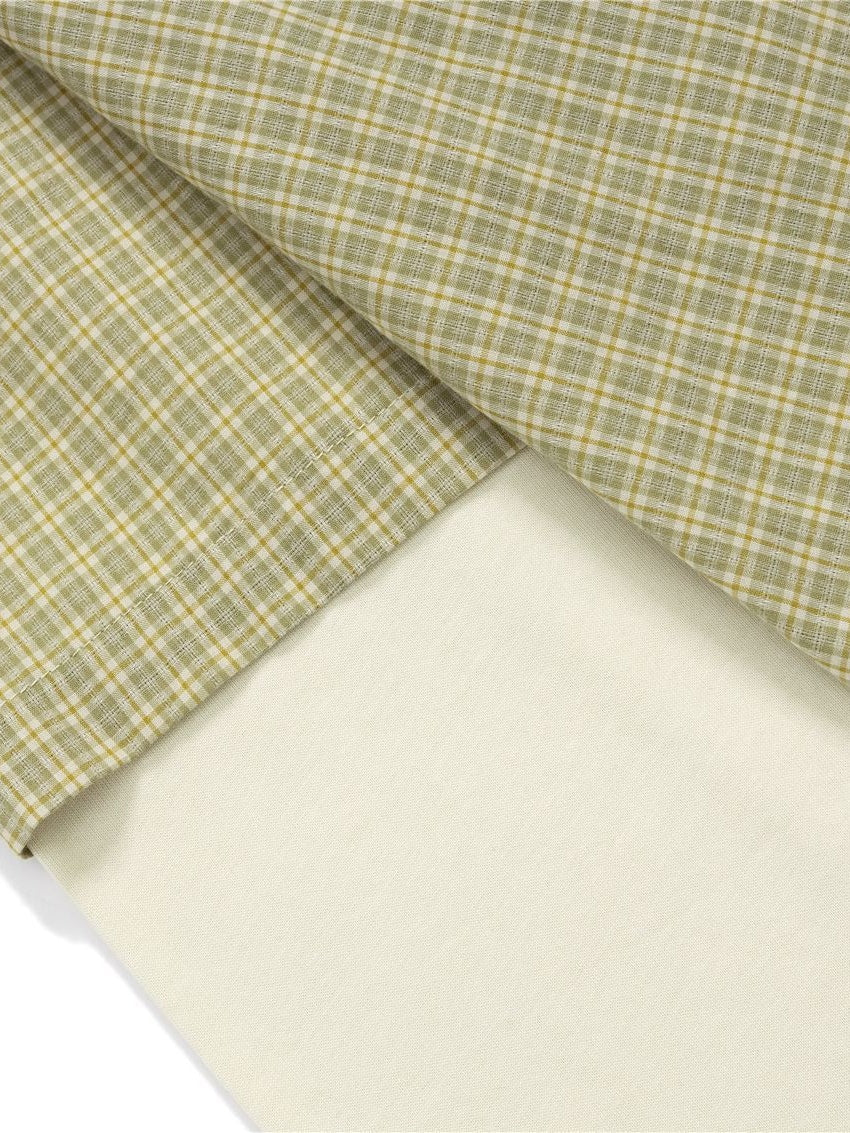 Liber Autumn Neutral wear Fake two pieces Plaid Shirts - Image 8