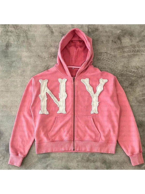 Letter Printed Hoddie Jackets - Image 3