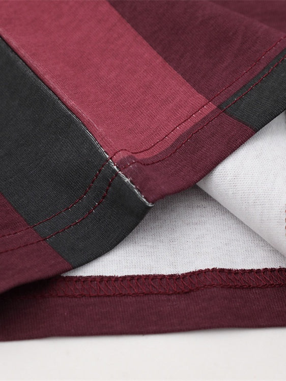 Plaid Ins Hip Hop Color-blocked POLO Shirt - Image 6
