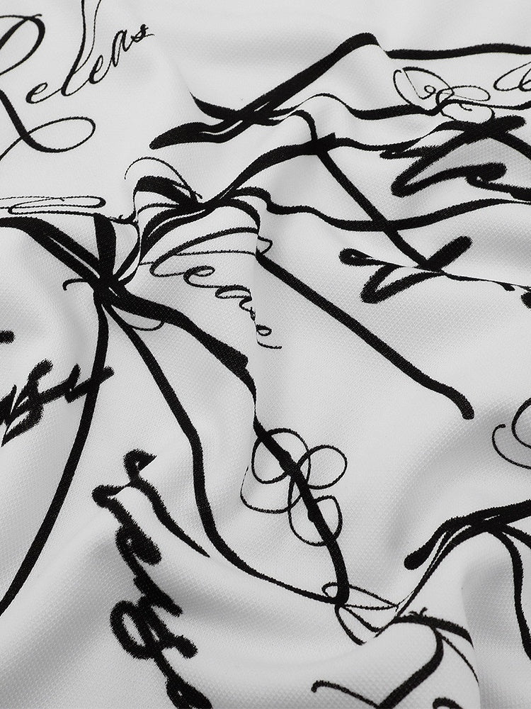 Graffiti Printed Vibe Hip Hop Loose-fit POLO Shirt - Image 5