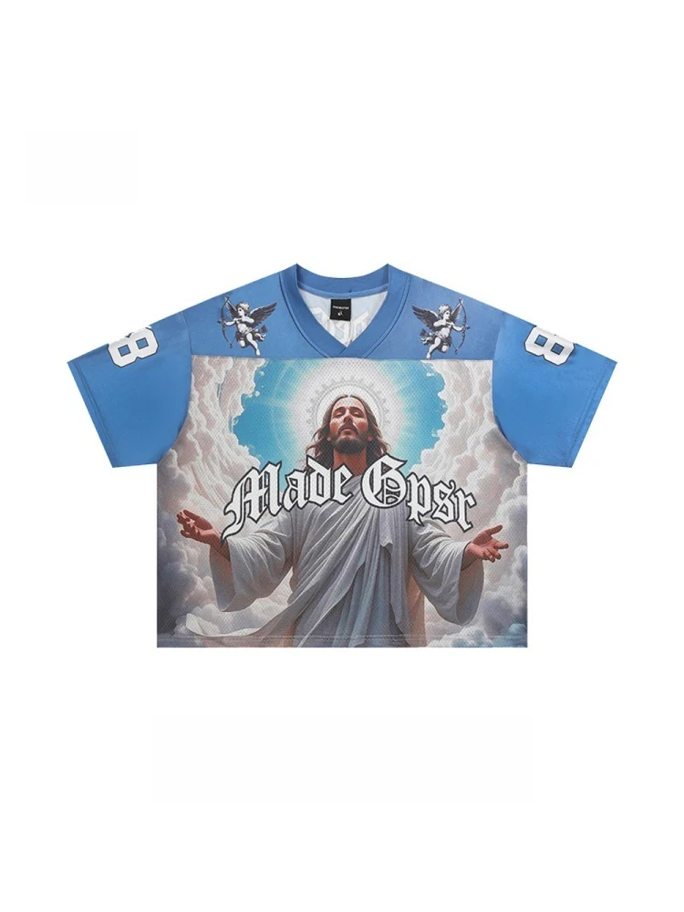 Hip Hop Gothic Alphabet Printed Ins Boxy T-shirts - Image 2