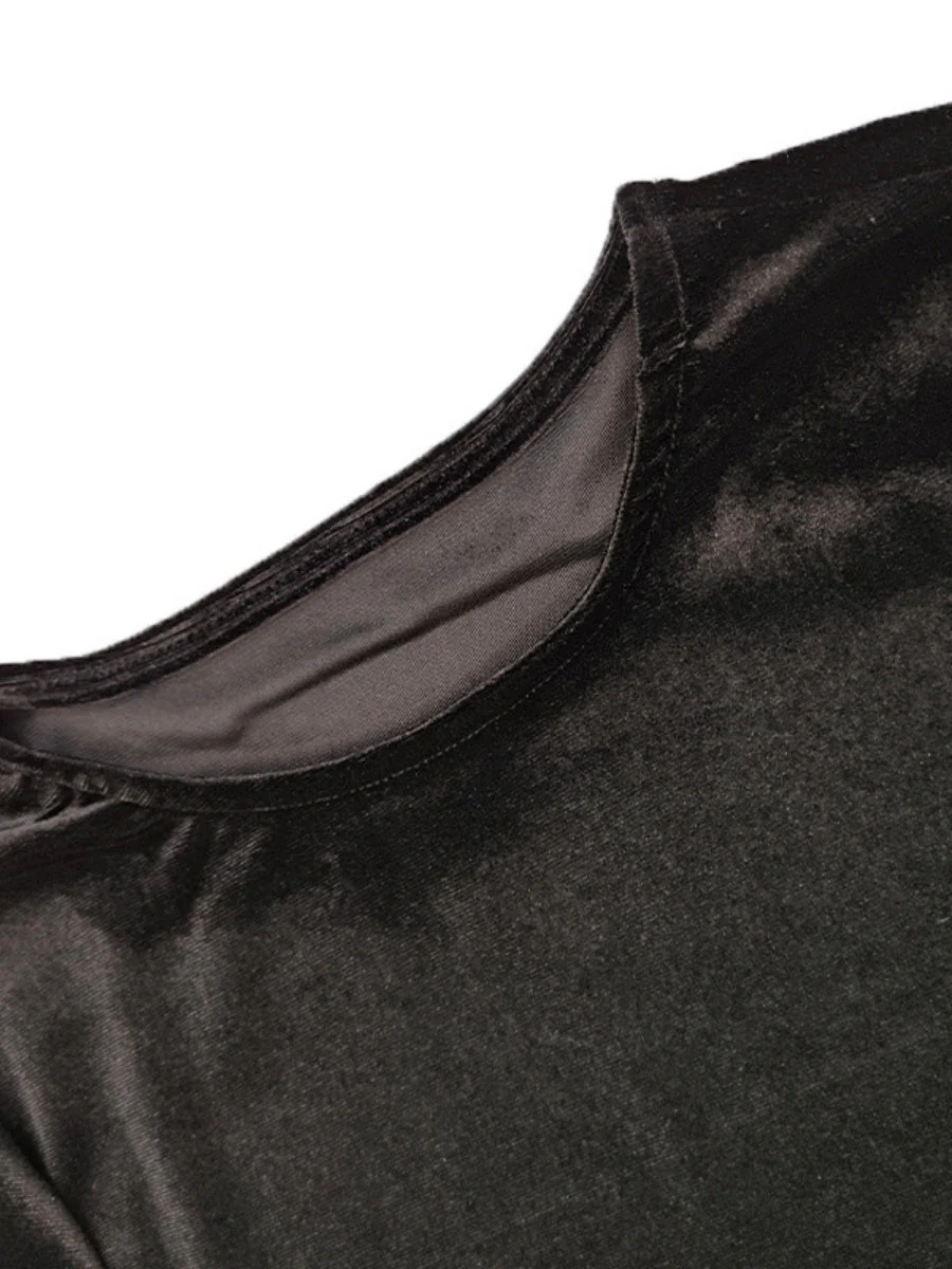 Liber Autumn Women's Pleated Velvet Mini&Short Dresses - Image 11