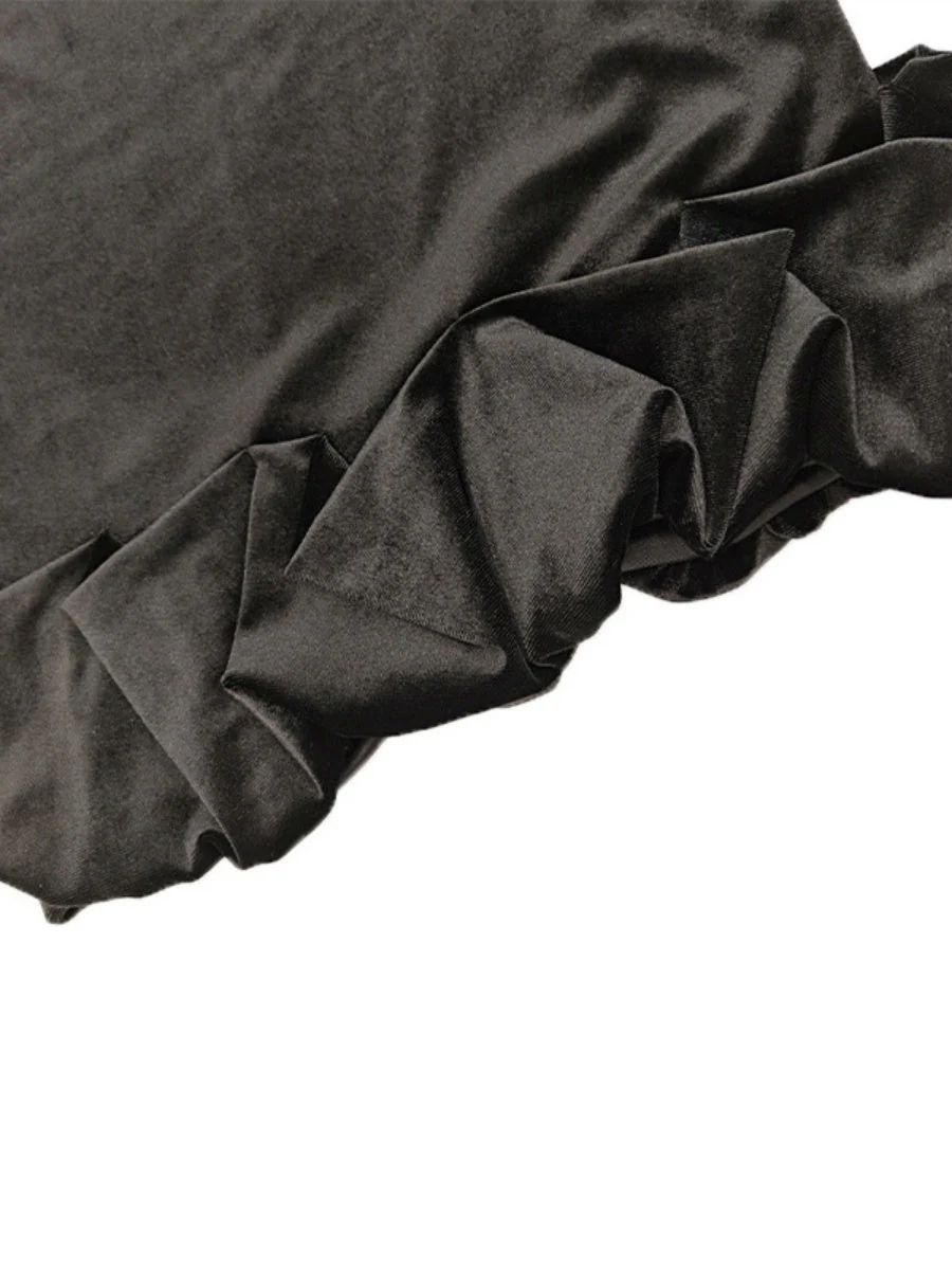 Liber Autumn Women's Pleated Velvet Mini&Short Dresses - Image 12