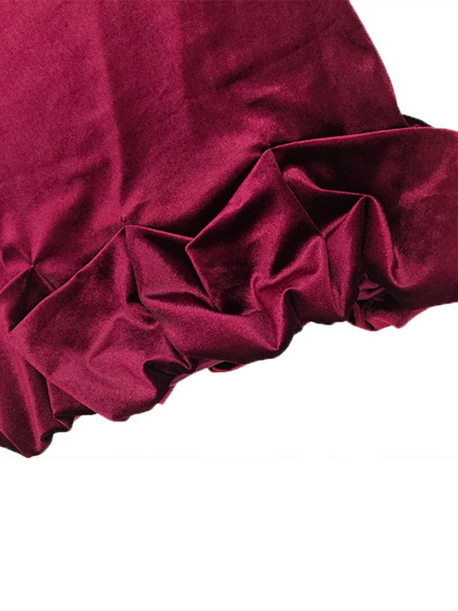 Liber Autumn Women's Pleated Velvet Mini&Short Dresses - Image 5