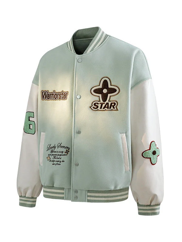 Preppy Color-Block Baseball Jacket - Image 3