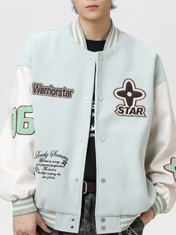 Preppy Color-Block Baseball Jacket - Image 4