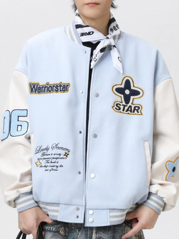 Preppy Color-Block Baseball Jacket - Image 5