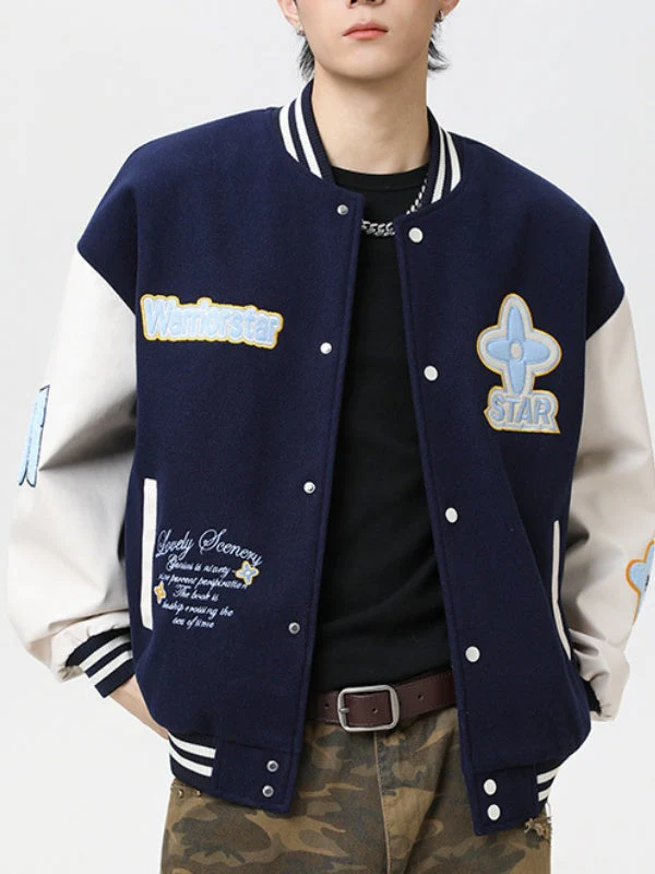 Preppy Color-Block Baseball Jacket - Image 7