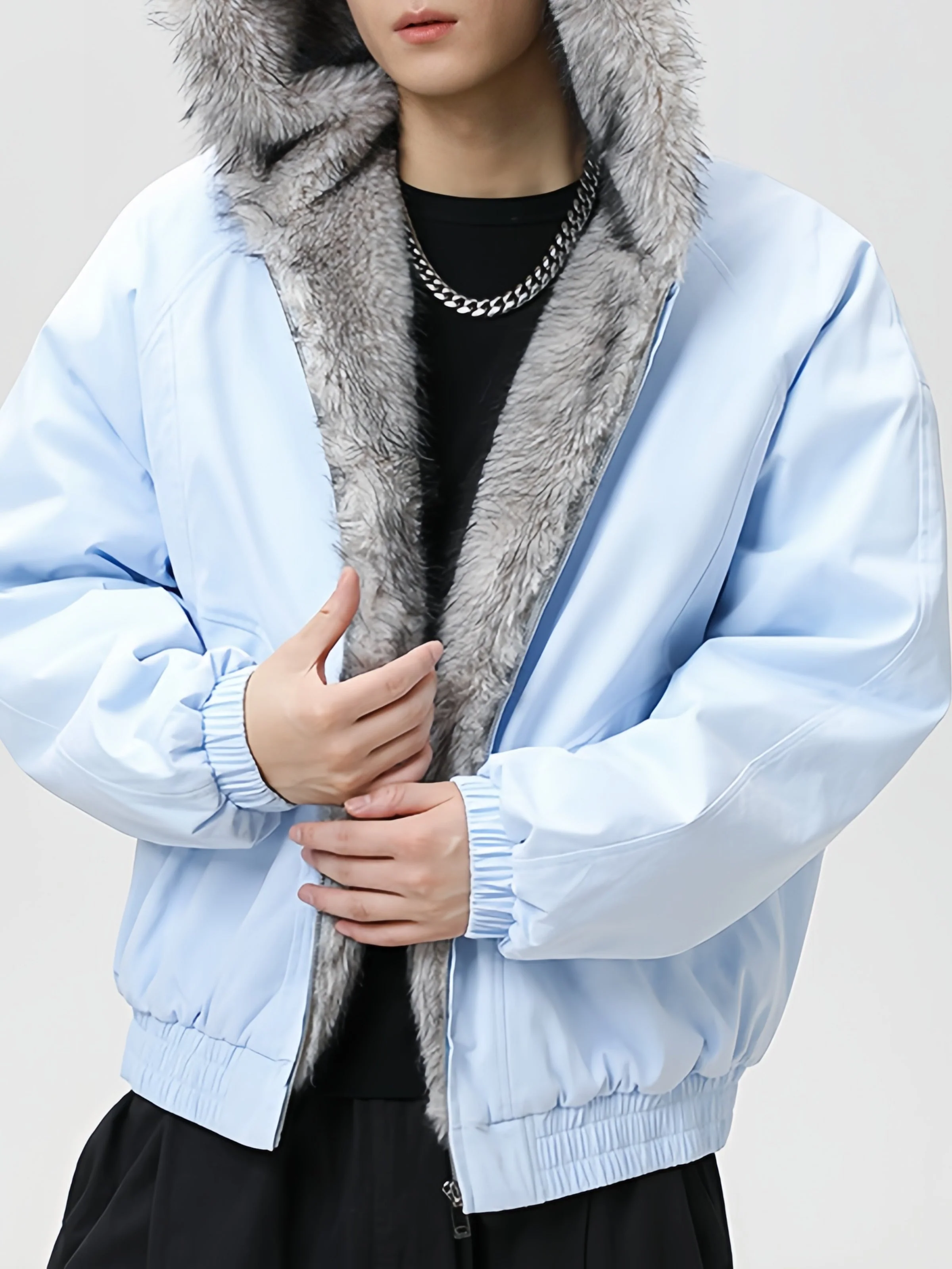 Fur Collar Hooded Thickening Keep Warm Jackets Cotton Jacket - Image 6