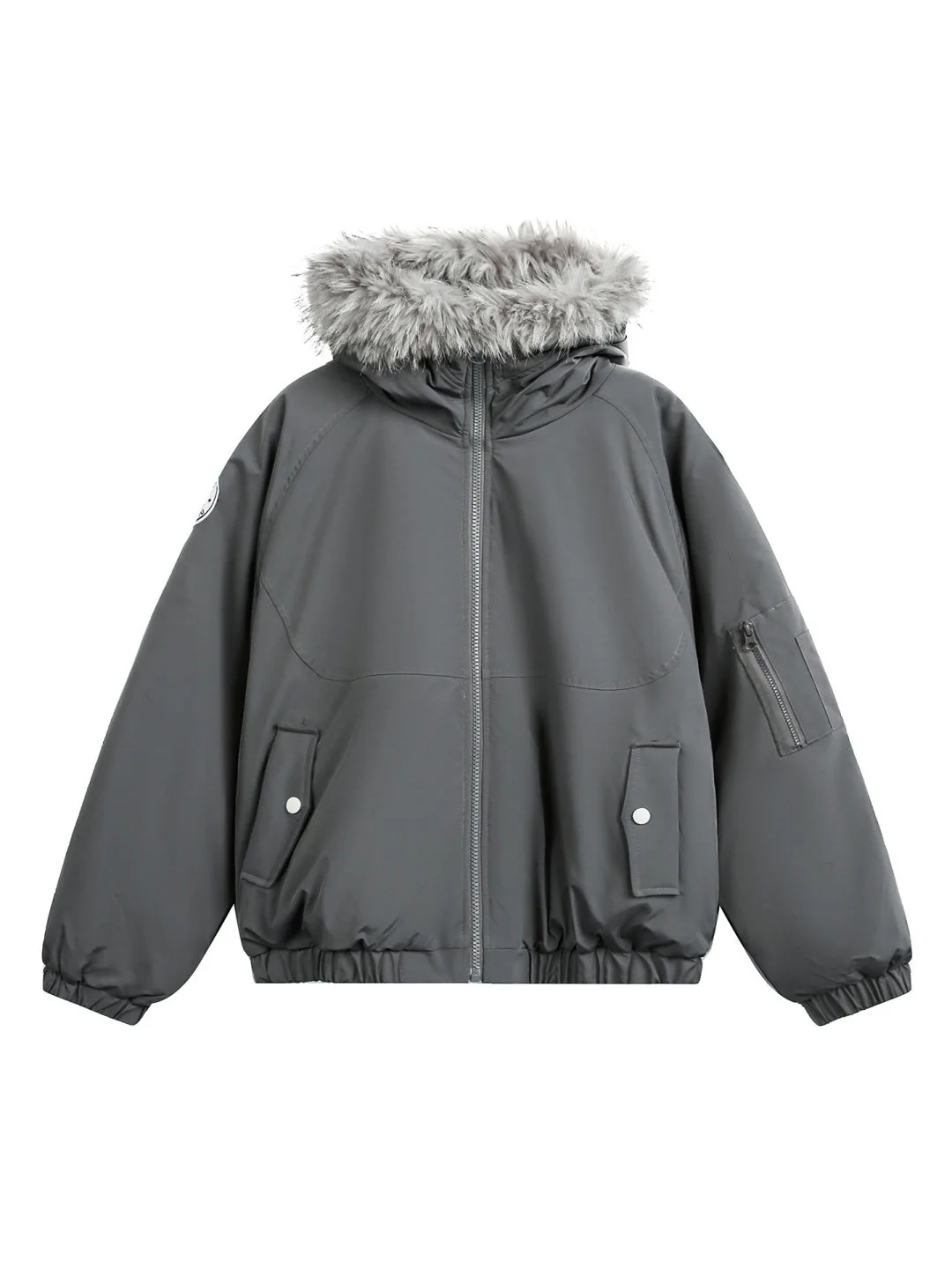 Outdoor Water-repellent Keep Warm Removable Fur Collar Thickening Hooded Parker - Image 9