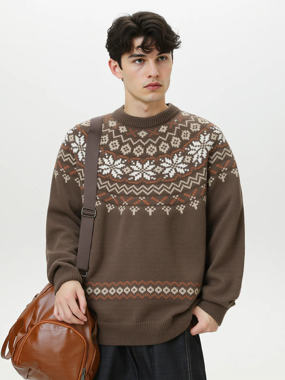 Fair Isle pattern Ethnic style All-match Pullover sweater