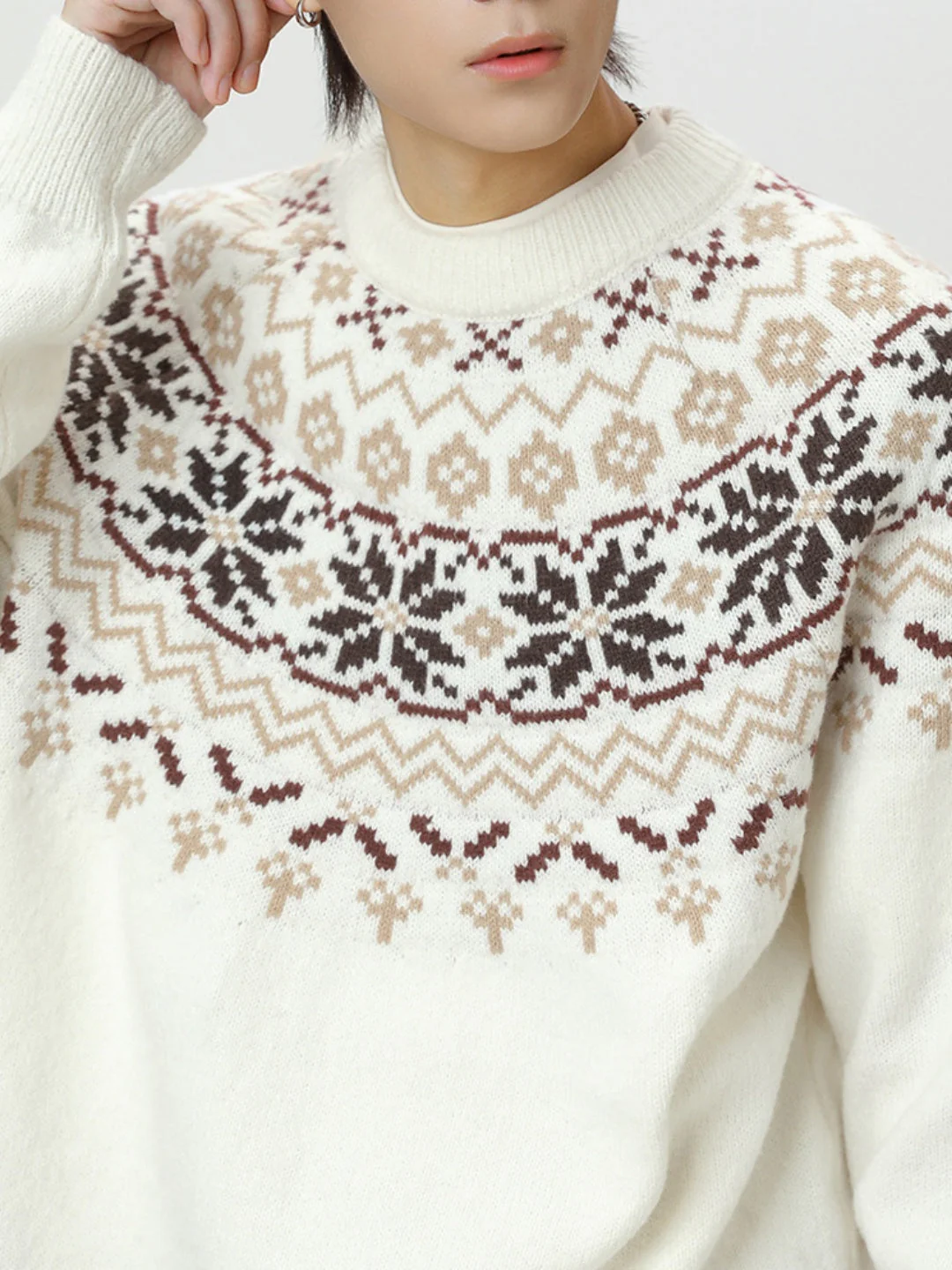 Fair Isle pattern Ethnic style All-match Pullover sweater - Image 3