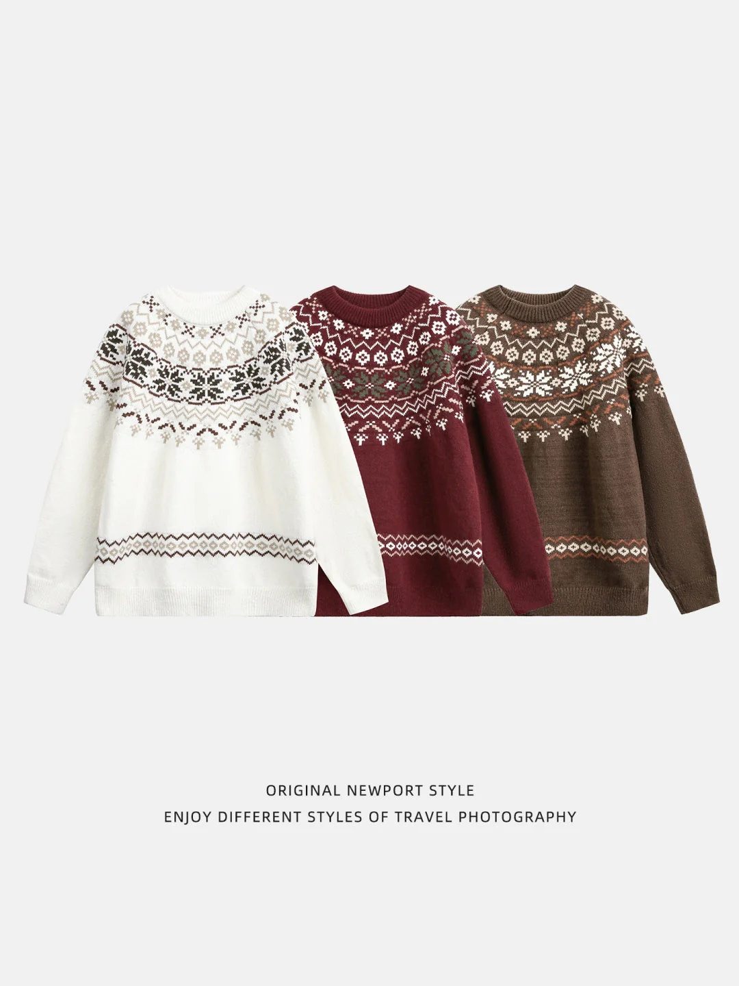 Fair Isle pattern Ethnic style All-match Pullover sweater - Image 5