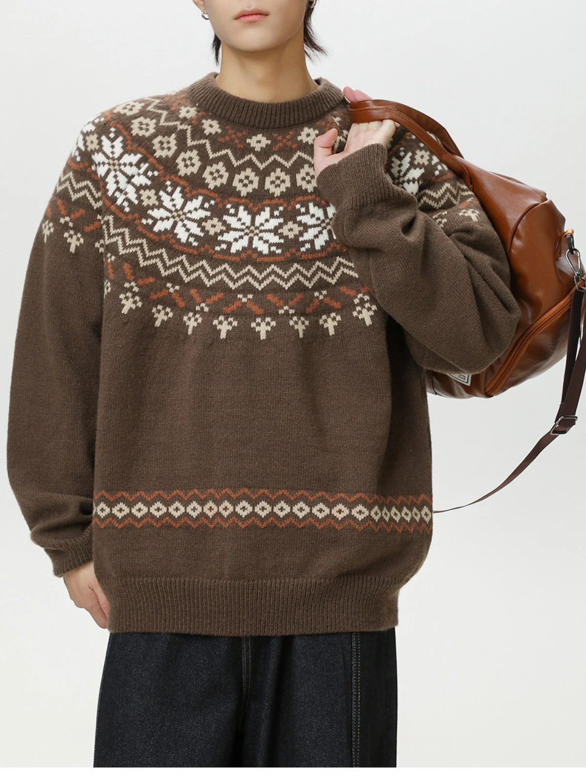 Fair Isle pattern Ethnic style All-match Pullover sweater - Image 7