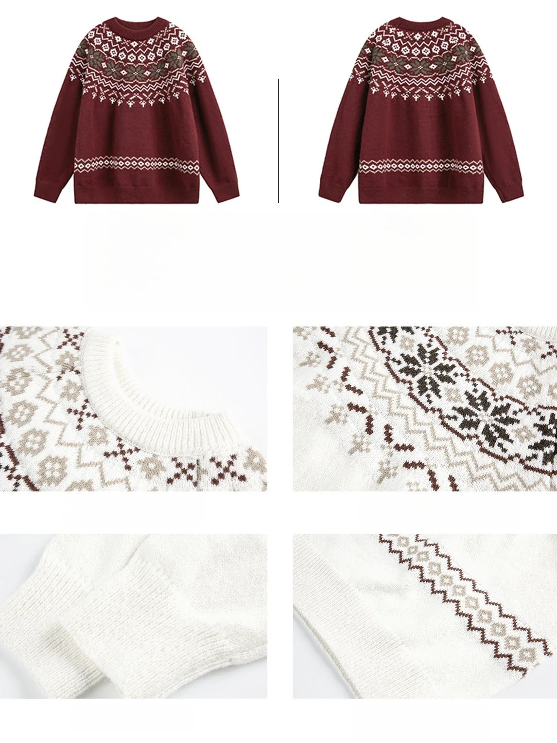 Fair Isle pattern Ethnic style All-match Pullover sweater - Image 8