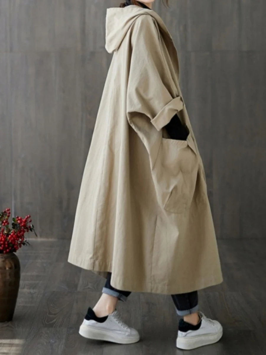 Oversized Hooded Trench Coat - Image 6