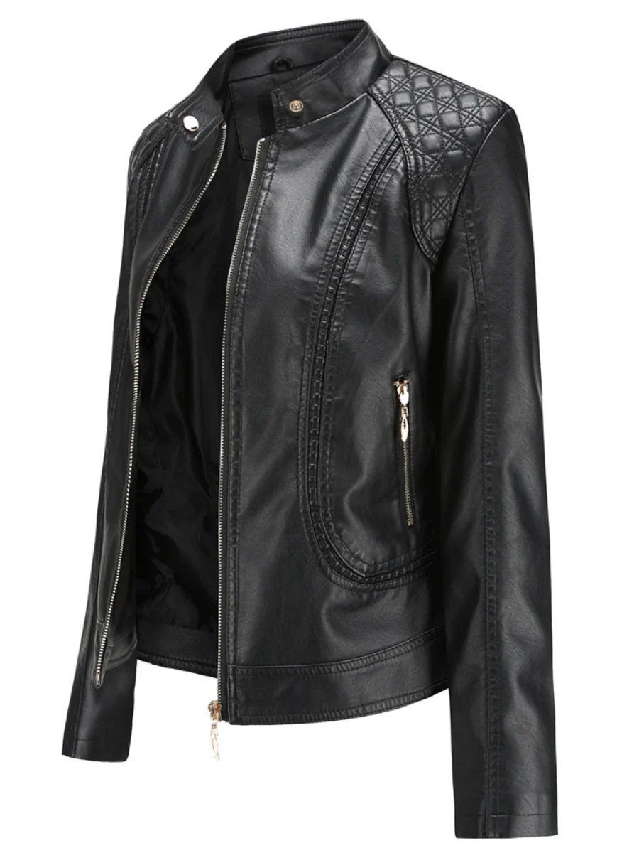 Street Cool Loose Studs Leather Jacket - Image 3
