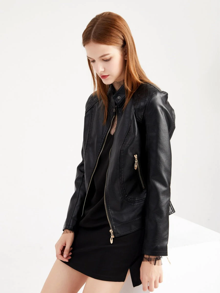 Street Cool Loose Studs Leather Jacket - Image 6