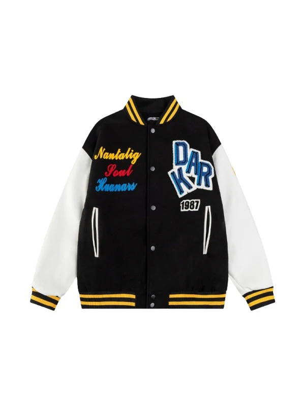 Flocking Embroidery Letter Quilted Thickening Baseball Uniform - Image 11