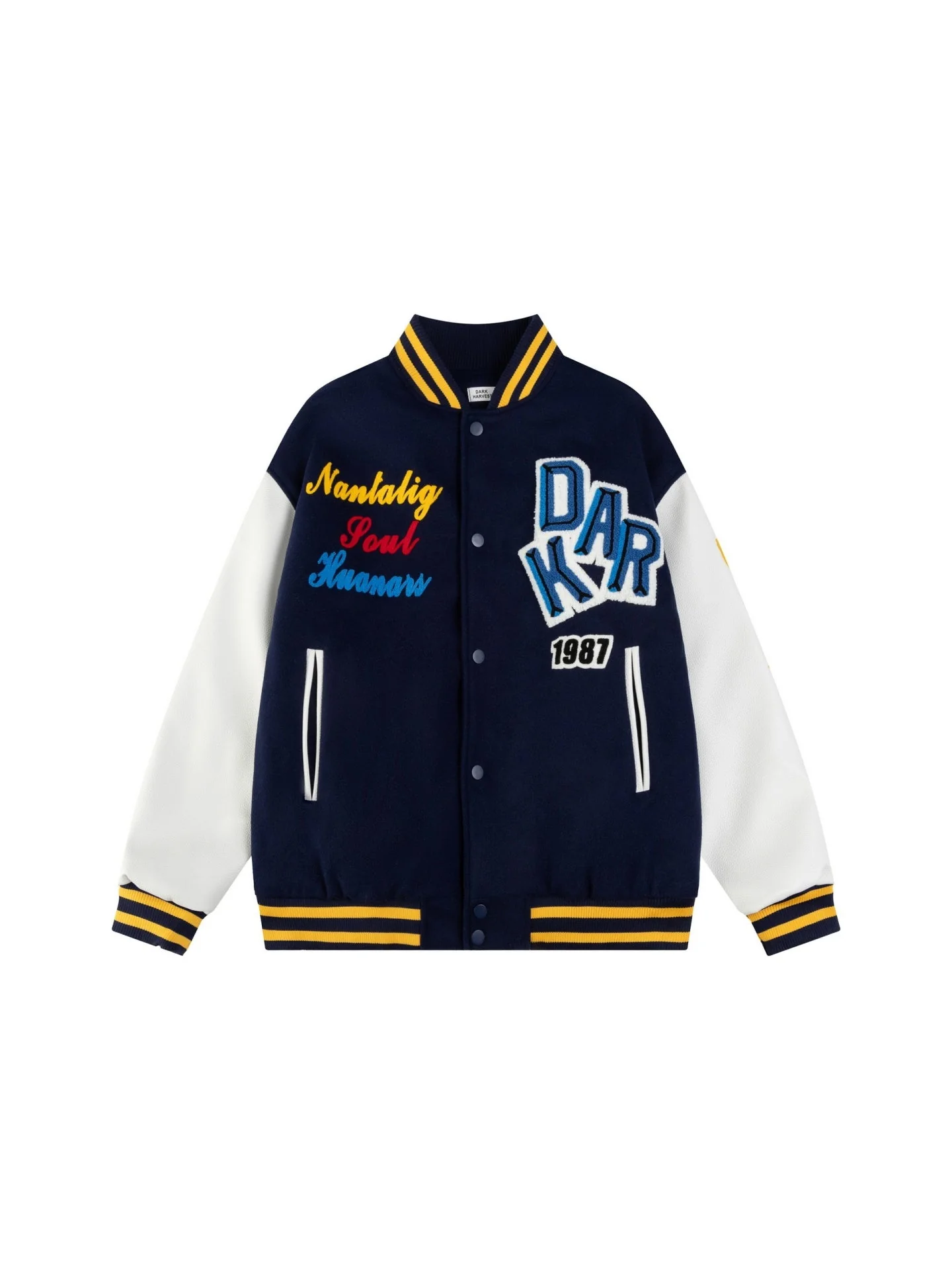 Flocking Embroidery Letter Quilted Thickening Baseball Uniform - Image 12