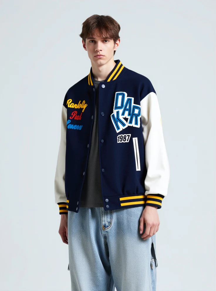 Flocking Embroidery Letter Quilted Thickening Baseball Uniform - Image 2