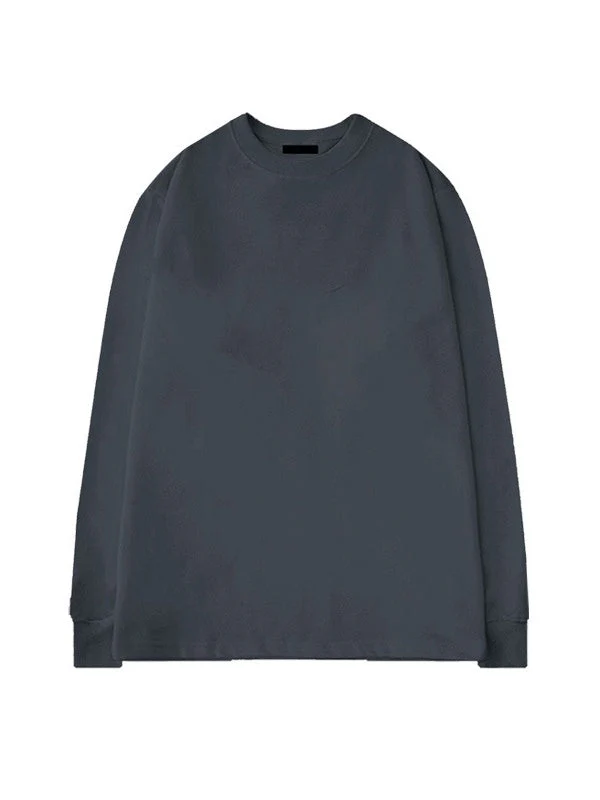 Crew Neck Inner Wear Loose Solid Color Long-sleeved T-shirt - Image 9
