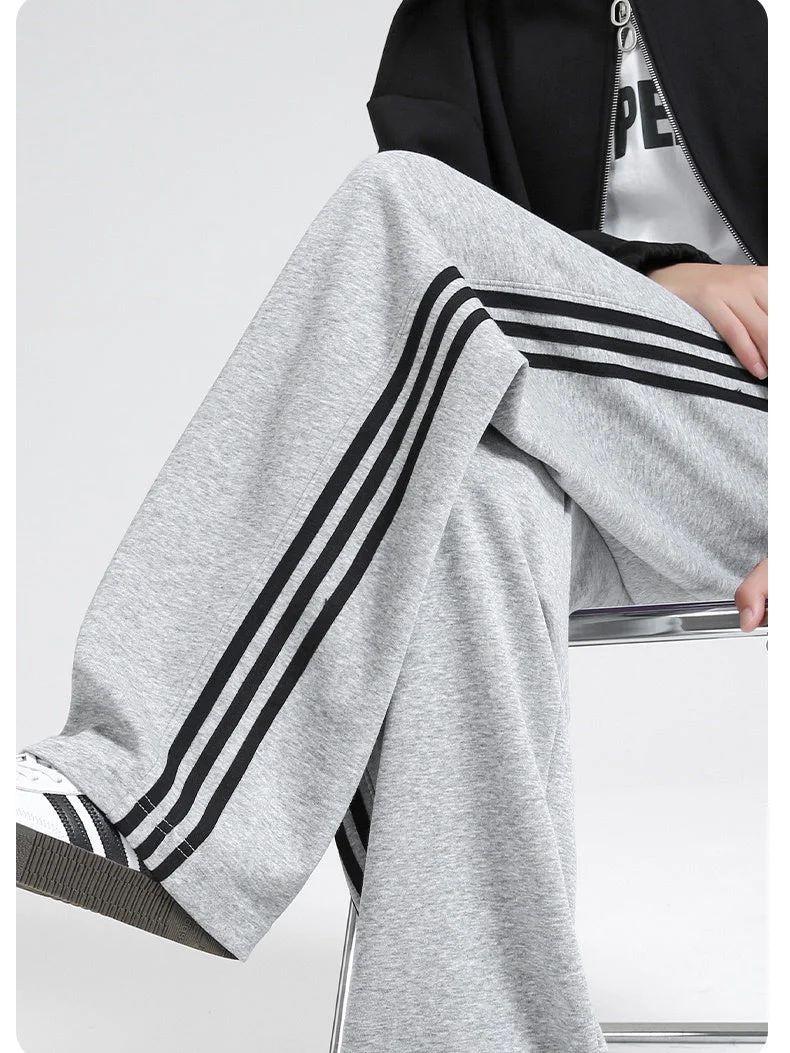 Three-Stripe Athletic Loose Straight Pants - Image 3