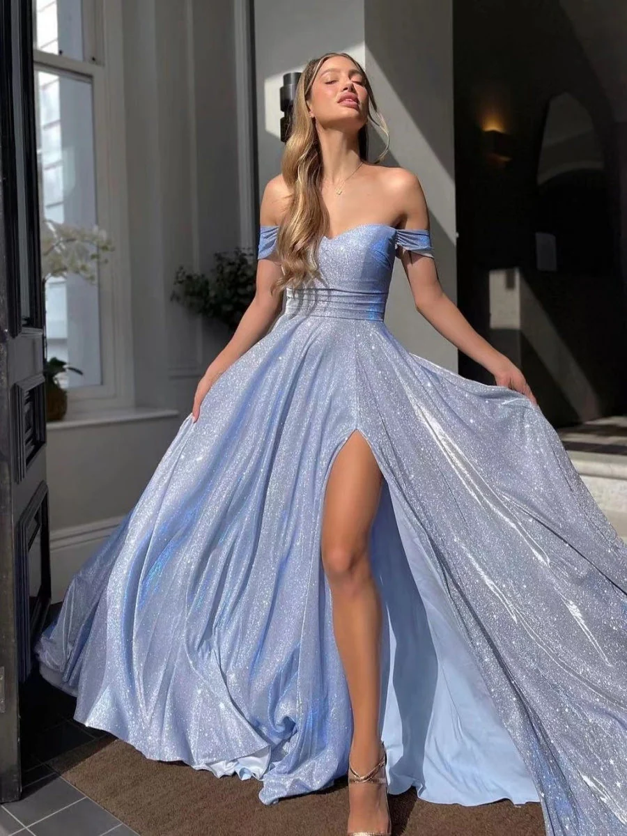 Ice Cream Color Sequined Large Skirt Tube Top Sexy Fashionable Slit Long Dress - Image 10