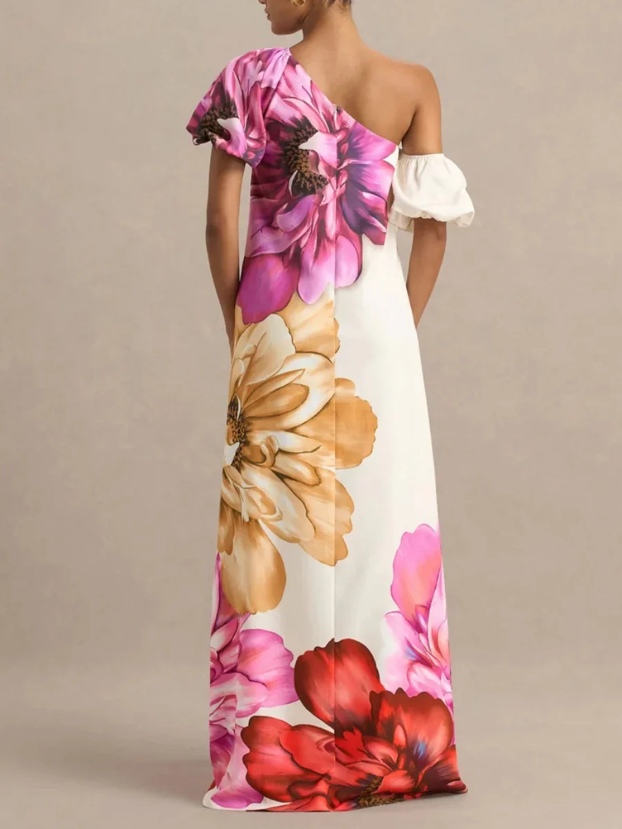 Off-shoulder Floral Print Maxi Dress For Vacation - Image 12