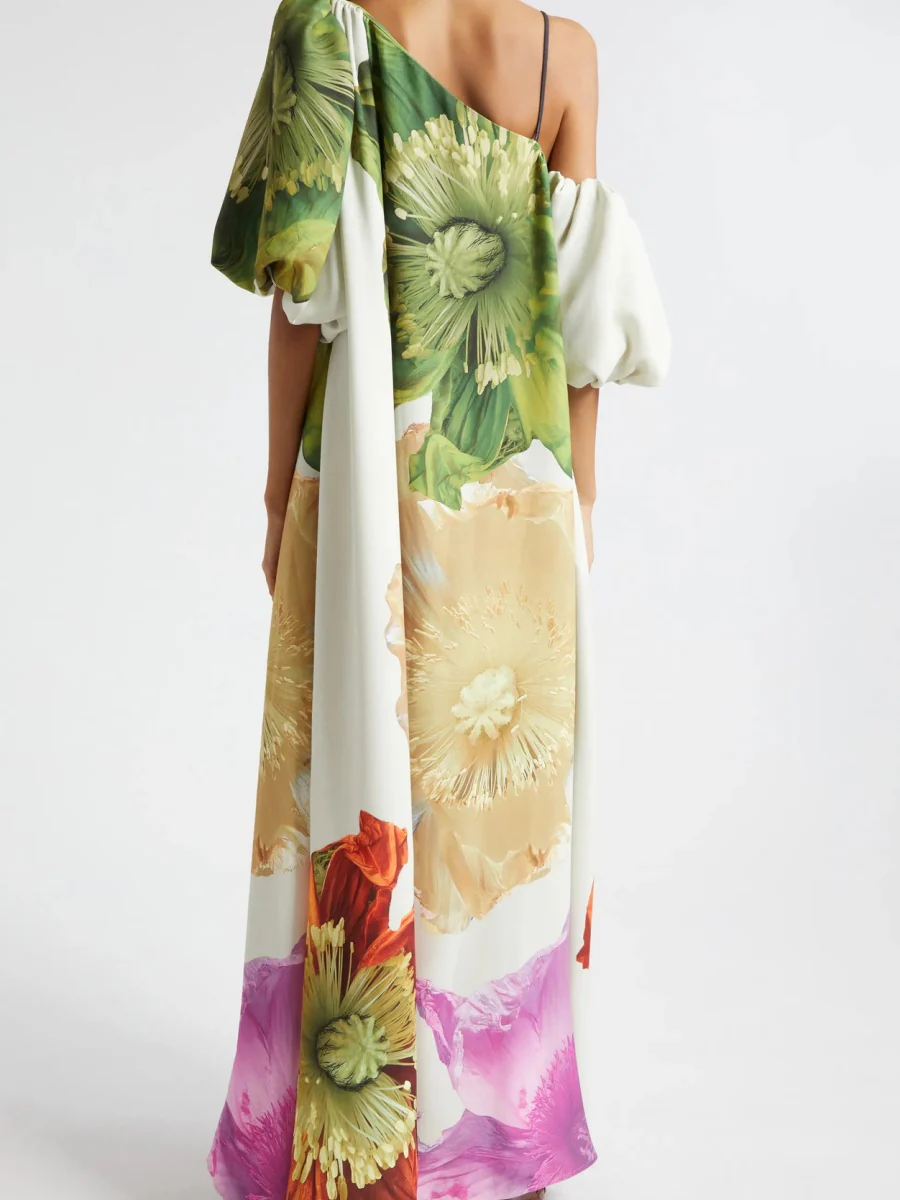 Off-shoulder Floral Print Maxi Dress For Vacation - Image 2
