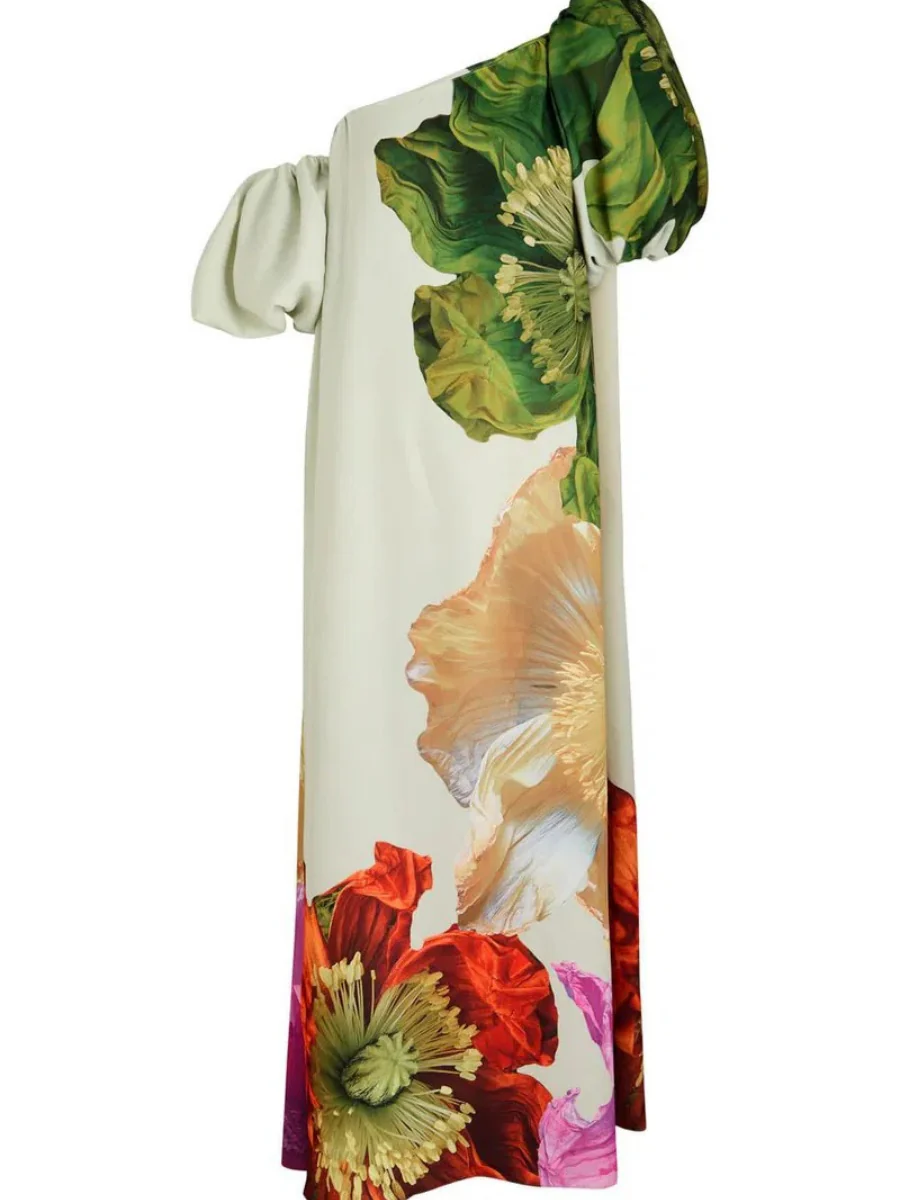 Off-shoulder Floral Print Maxi Dress For Vacation - Image 8