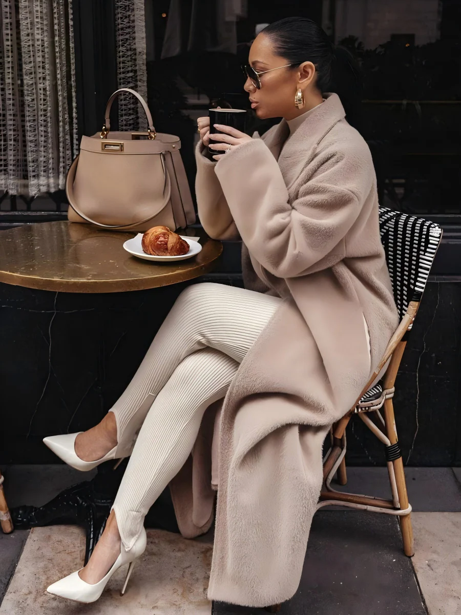 Keep Warm Long Sleeves With Lapel Plush Coats - Image 5
