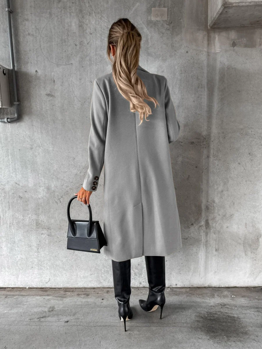 Long Sleeves, Lapel, Solid Color, Double-breasted, Slim Fit Coats - Image 20