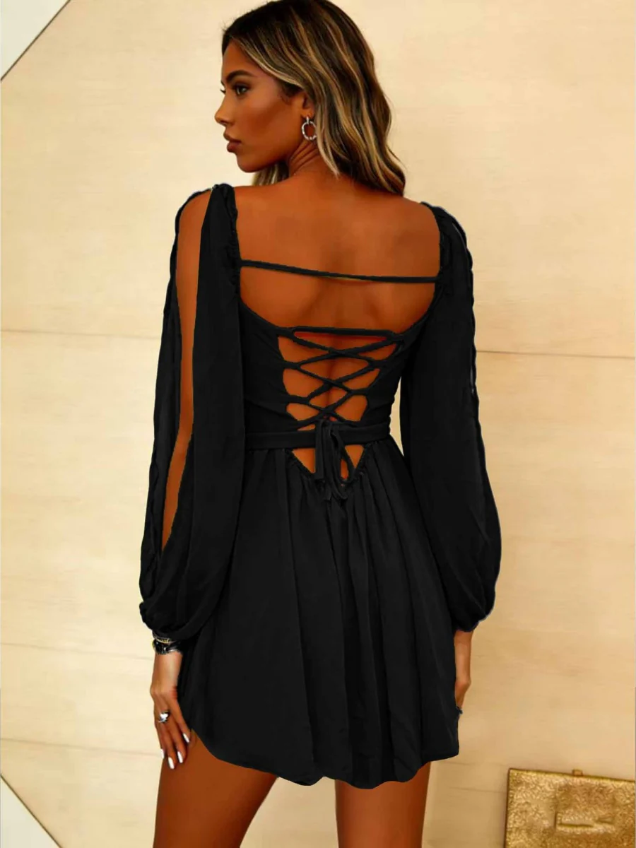Backless Bandage Simplicity Vacation Mini&Short Dresses - Image 8