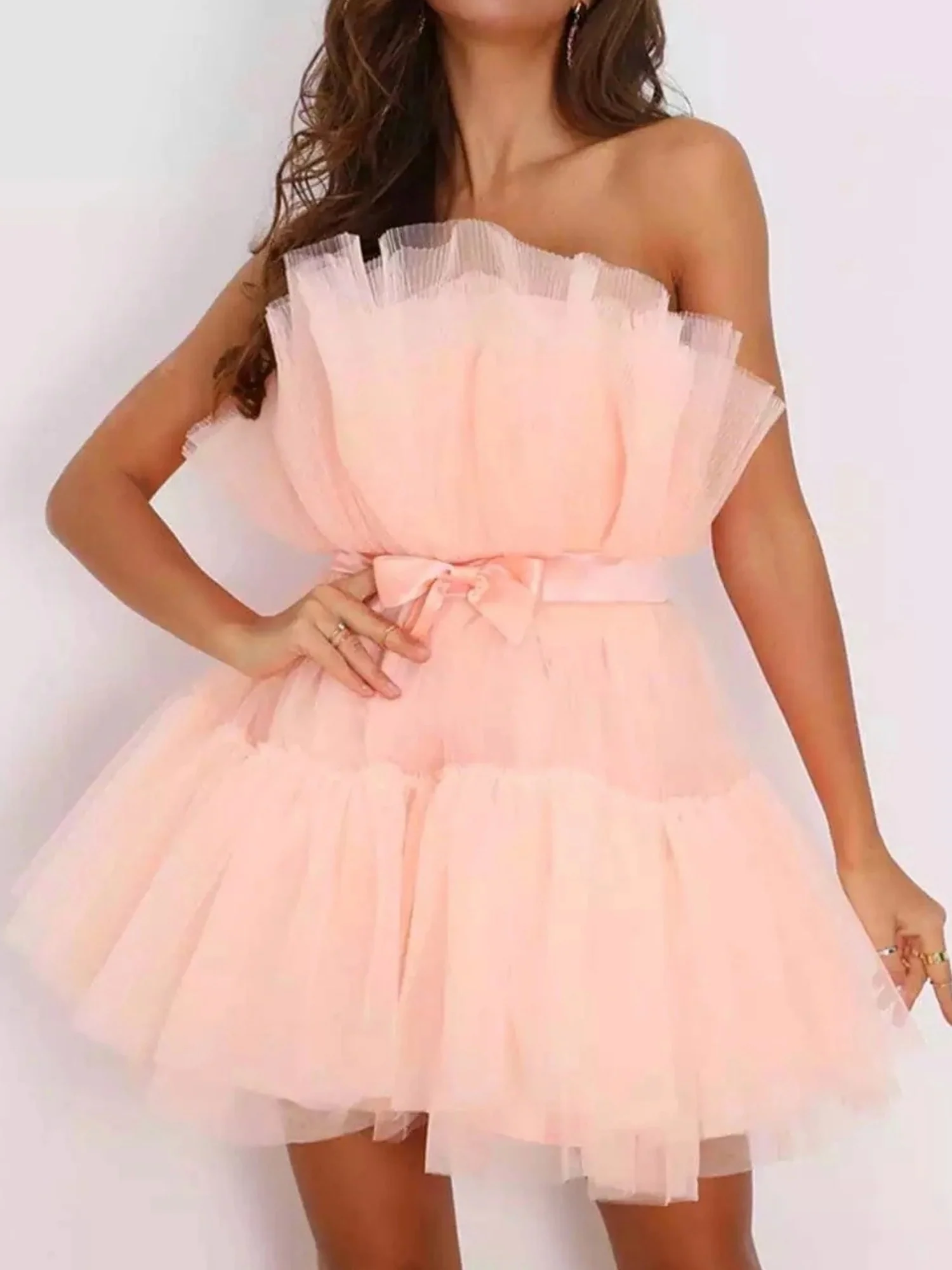 Mesh Bow Tutu Mini&Short Dresses - Image 3