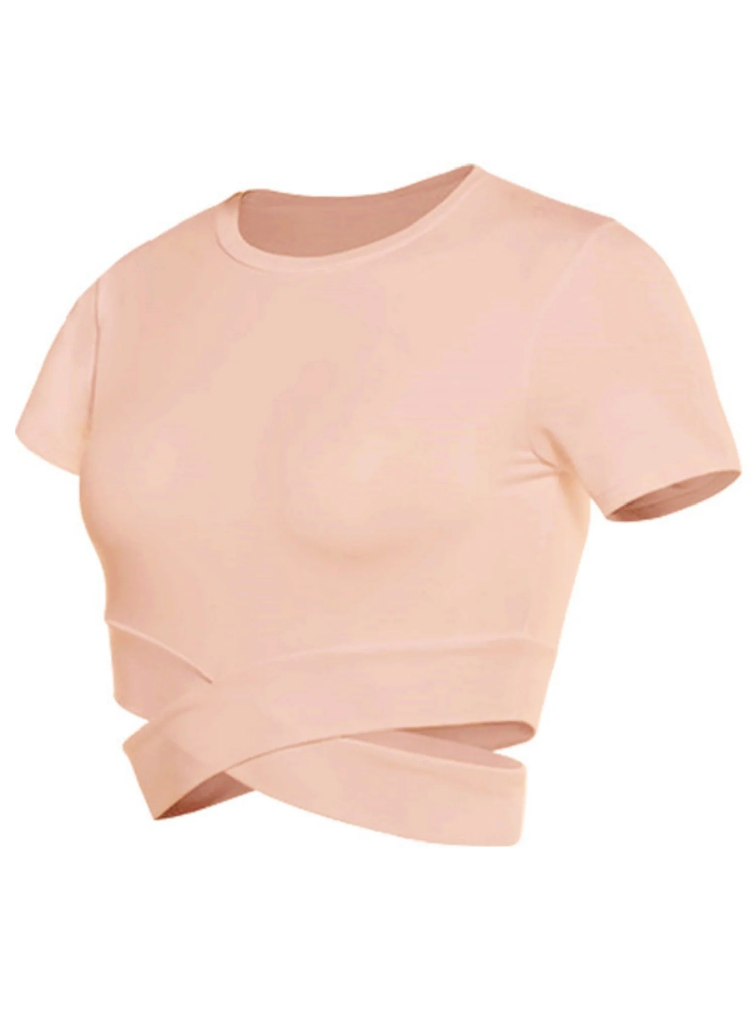 Cross Neck Tight-fitting Shorts Exercise And Fitness Yoga Short-sleeved T-shirt - Image 10