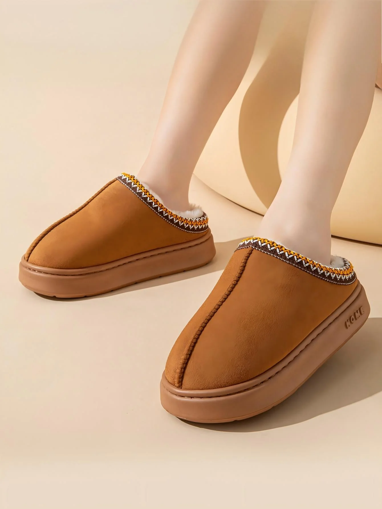 Solid Color Stitching Thick-soled Slippers - Image 10