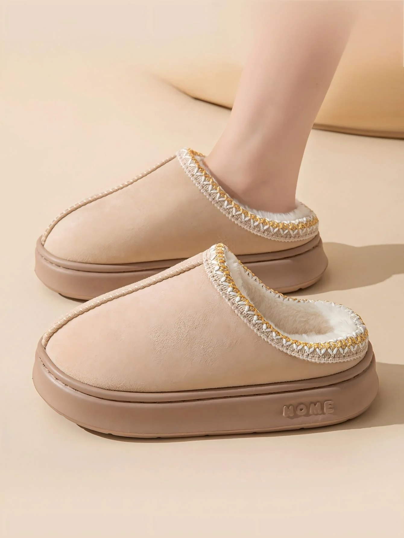 Solid Color Stitching Thick-soled Slippers - Image 11
