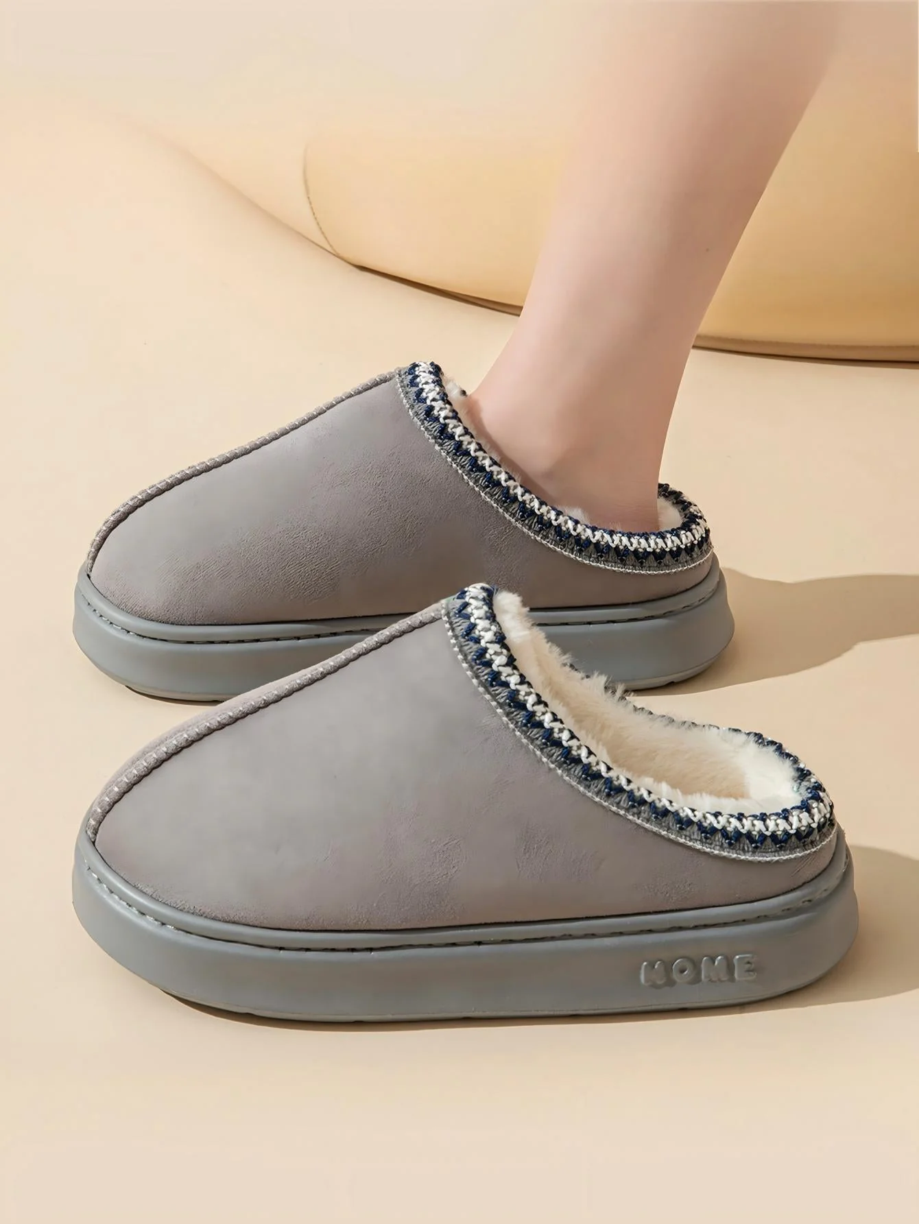 Solid Color Stitching Thick-soled Slippers - Image 12